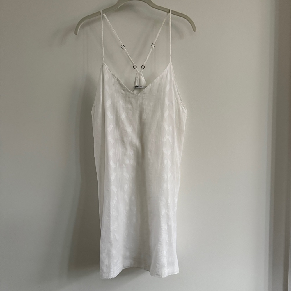 Obey Kellyn White Cotton Mini Dress
